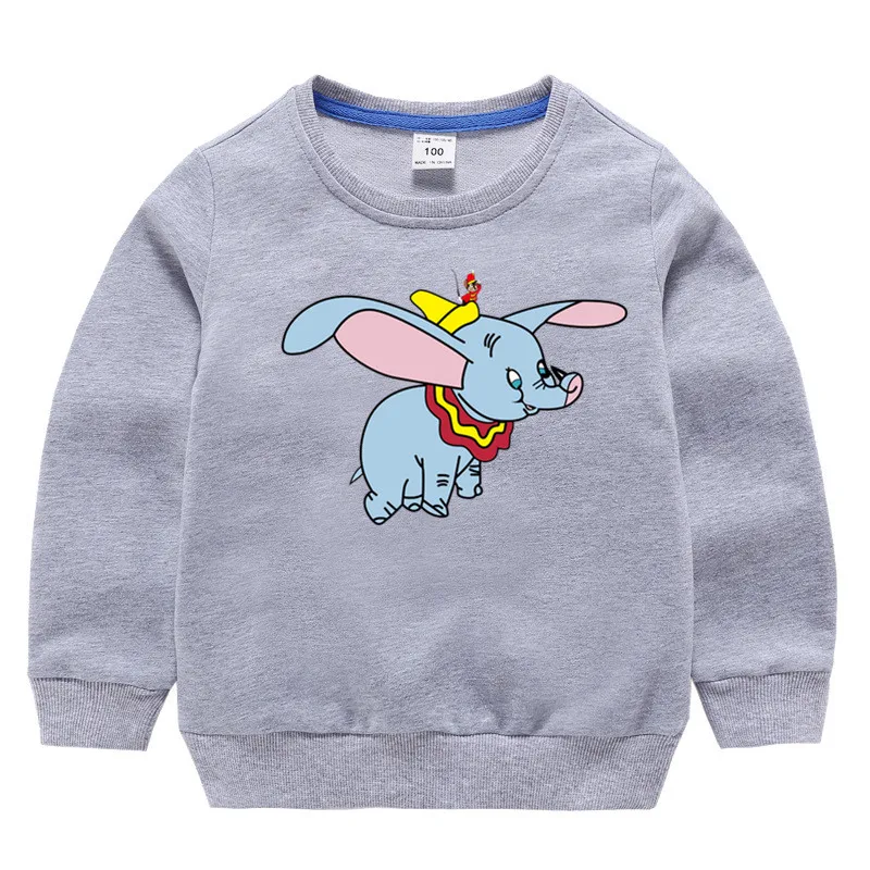 Детские хлопковые толстовки с капюшоном принтом Dumbo хлопковый пуловер для