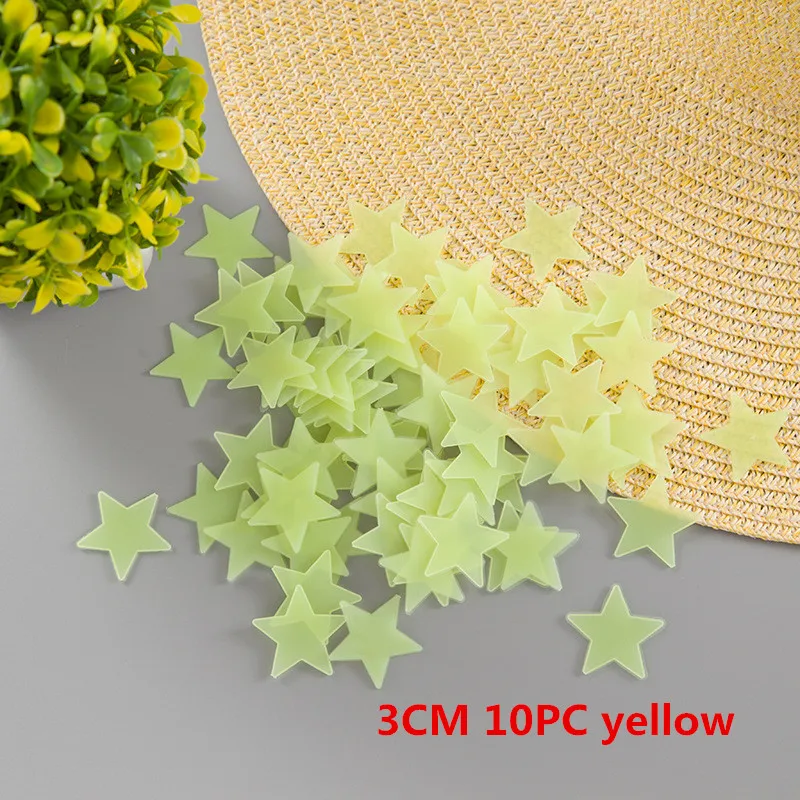 

10Pcs 3cm/3.8cm/4.6cm Glow In The Dark 3D Stars Snowflake Wall Stickers Children Bedroom Home Decoration Stickers