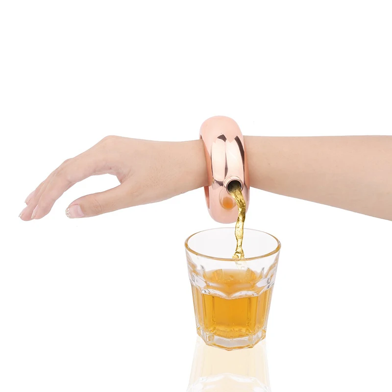 Hot Bangle Kolf Rvs Wijn Heupfles Armband Shaped Whisky Drinkwaren Trechter Wijn Fles Set + 1 Trechter