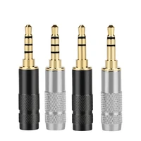 audio jack 3 5 mm plug 34 poles stereo earphone connectors diy hifi headphone upgrade wire 3 5mm conector gold plated 5 8mm