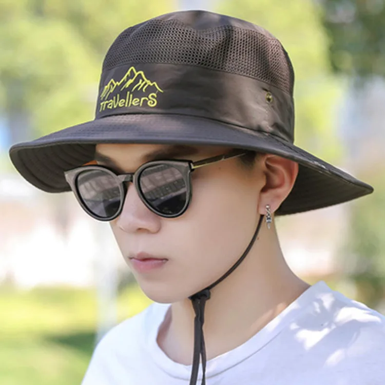 Шляпа мужская сетчатая для активного отдыха Панама от солнца рыбалки летняя