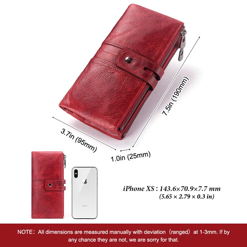 New Fashion Women Wallet 100% Genuine Leather Long Wallets Rfid Walet Red Coin Purse Card Holder Portomonee Handbag For Ladies | Багаж и
