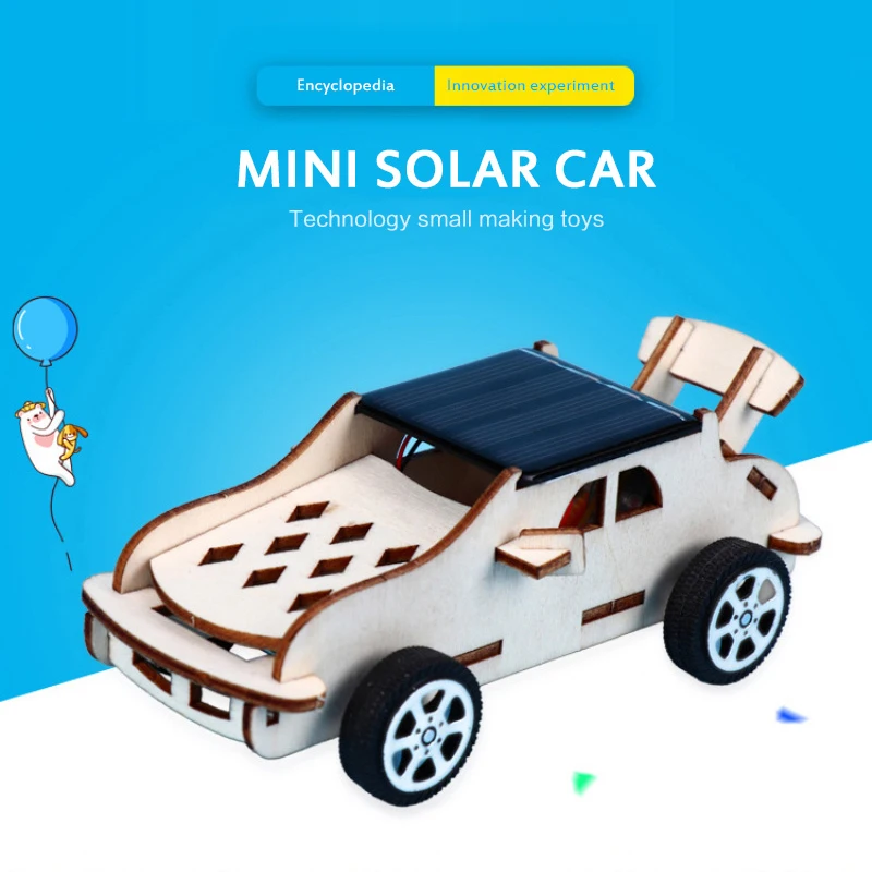 

DIY invention Solar Car wooden assembled Vehicle Model Children Kids Toy Gift Student Science Project Experimental Mterials