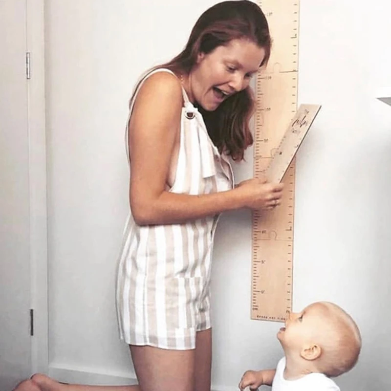 

60-210CM Wood Height Growth Chart Height Ruler Kids Children's Room Hanging Ruler Wall Decorations Baby Photo Props
