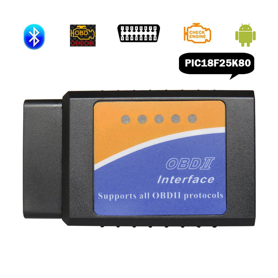 Супер OBD2 сканер PIC1825K80 чип Elm327 Bluetooth V1.5 автомобильные диагностические инструменты