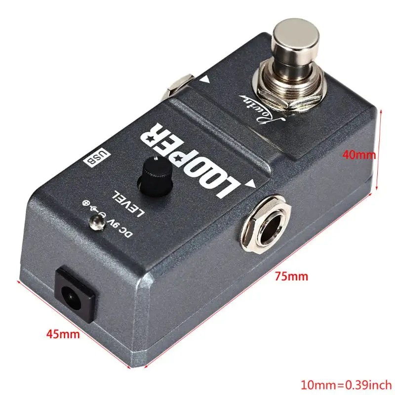 

7.5*4*4.5cm Metal Rowin Tiny Looper Electric Guitar Effect Pedal 10 Minutes of Looping Unlimited Overdubs Homeland
