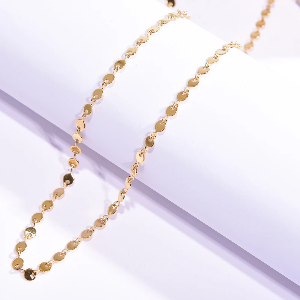 

1Meter/Lot Golden Round Sequin Stainless Steel Chain Fashion All-Match DIY Pendant Jewelry Making Necklace Bracelet Crafts