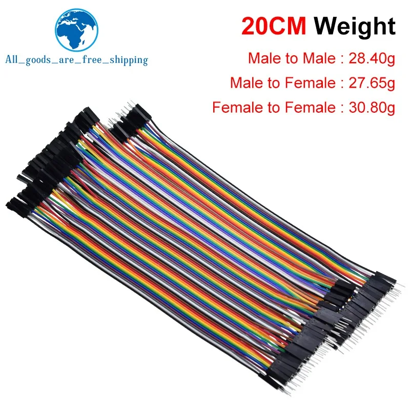 Перемычка TZT 400 шт. кабель Dupont 20 см 3P 2 54 мм штекер гнездо для Arduino|line in|arduino breadboardjumper