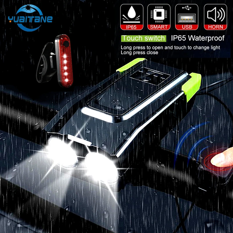 Интеллектуальный индукционный Передний фонарь для велосипеда 4000 мАч зарядка