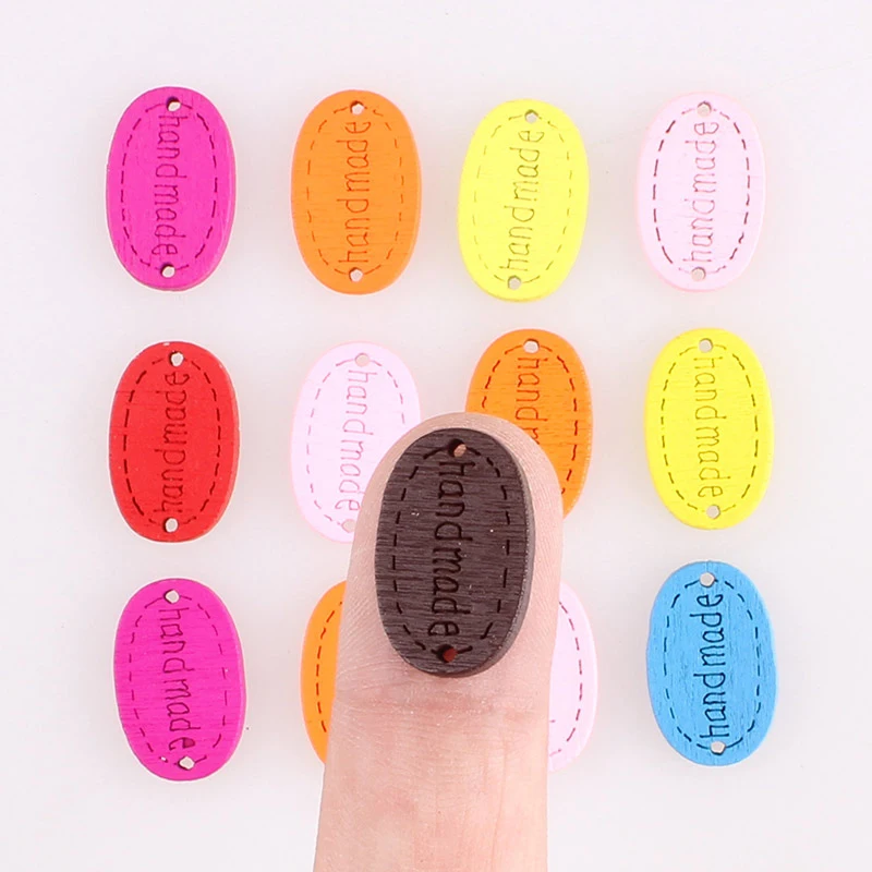 Рождественские овальные смешанные деревянные пуговицы с 2 отверстиями DIY Декор