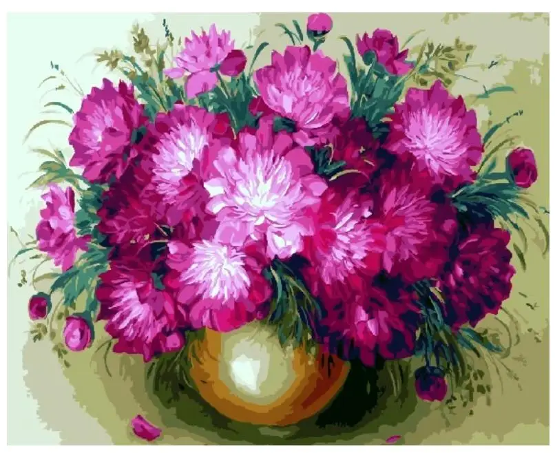 Цветок Алмазная картина Полный Круглый Маргаритка горный хрусталь Вышивка