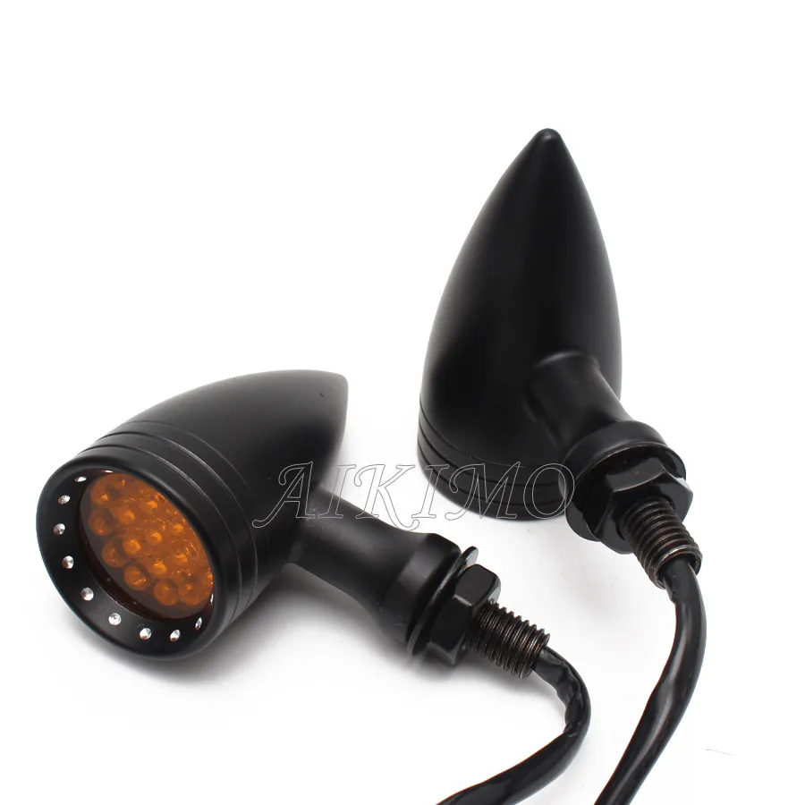 Светодиодный поворотник для мотоцикла алюминиевая пуля желтый индикатор желтая