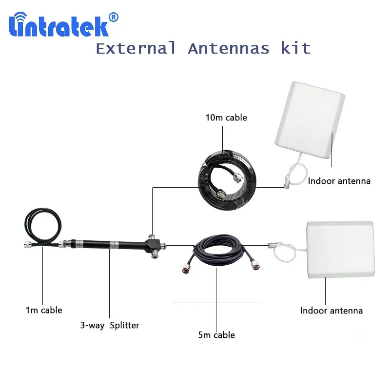 Комплект антенны lintratek 2g/3g/4g дополнительные комнатные для усилителя сигнала с