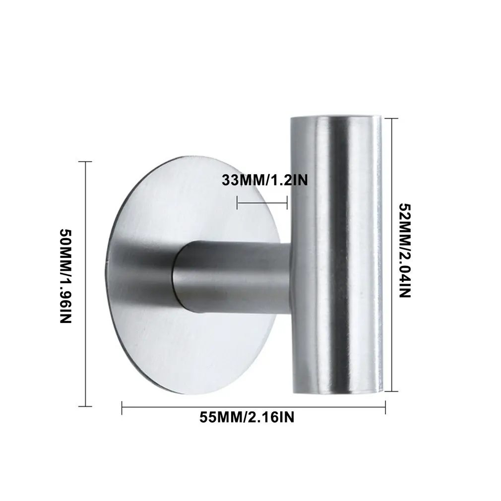 

1PC Stainless Steel High-end Hook Self Adhesive Clothes Hange Bags Key Rack Kitchen Towel Hanger Bathroom Accessory Organizer