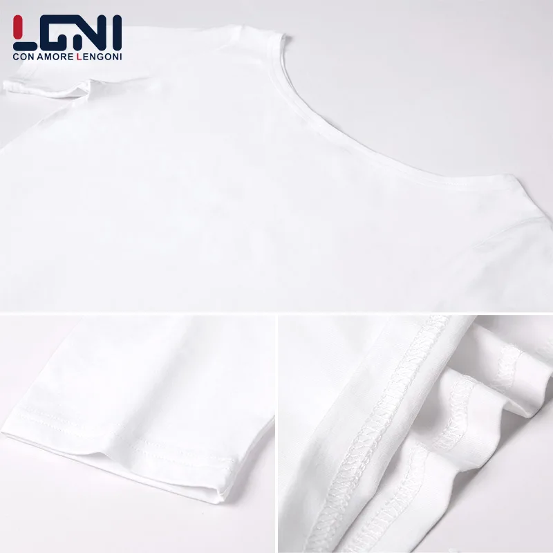 

Summer Short Sleeve Tops O Neck White T Shirt Fashion Street wear Print Black Casual Crop Top Clothes