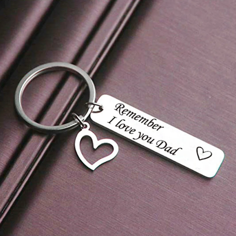Remember I Love You Mom Dad Heart Trinket Keychain Rings Letter Pendant Key Chain For Mother's Father's Day Gift Jewelry | Украшения