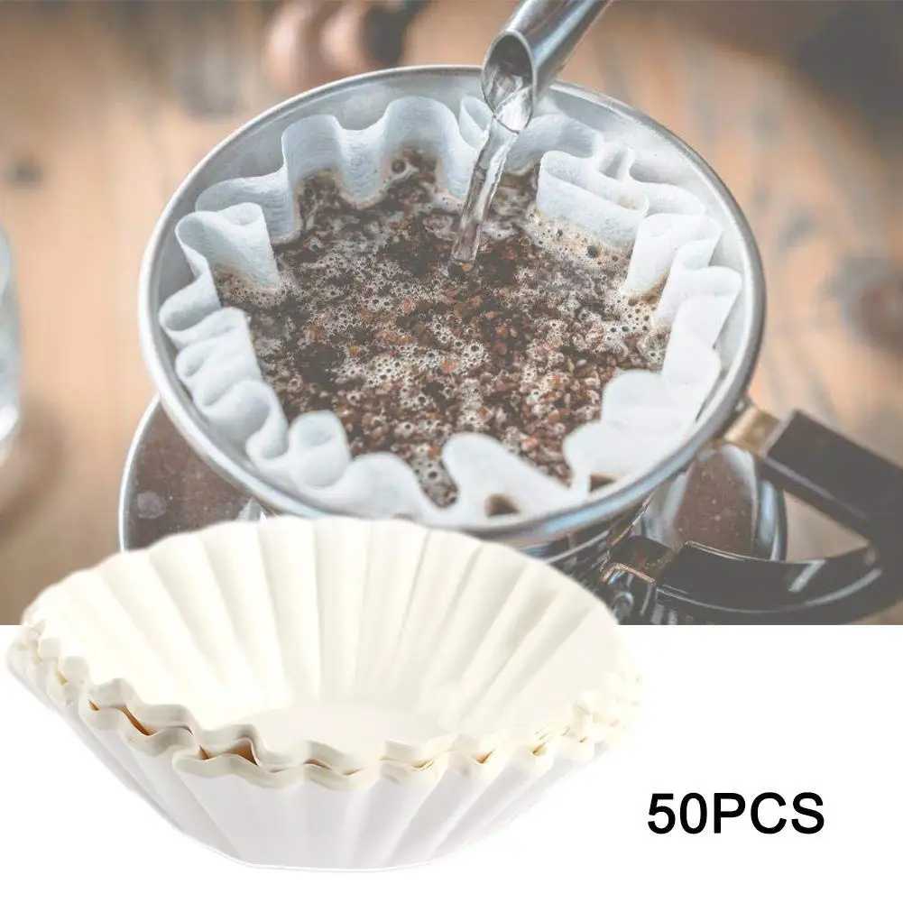 50 шт./компл. белый Кофе фильтр Бумага s натуральная древесная масса домашний торт
