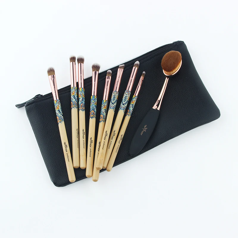 Anmor 9PCS Makeup Brushes Make Up Brush Set Cosmetic Foundation Eyeshadow Soft Synthetic Hair Kit pinceaux maquillage | Красота и