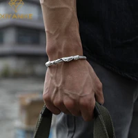 xiyanike silver color lotus open bracelet for men ethnic style unique design handmade light luxurious temperament adjust