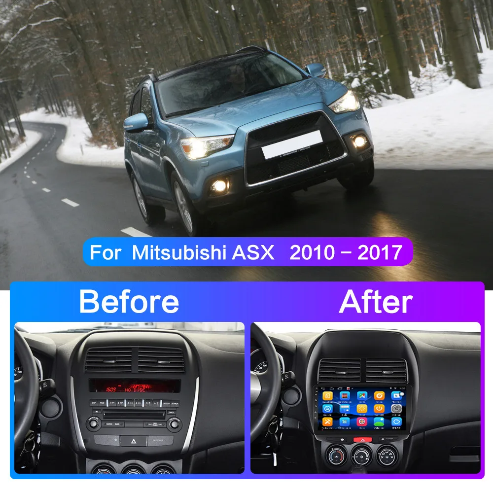 Автомагнитола 2 din для Mitsubishi ASX 1 2010 2011 2012 2013 2014 2015 2016 C4 мультимедийный видеоплеер
