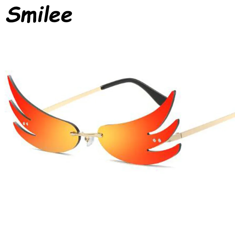 2020 оранжевые красные очки с пламенем фирменный дизайн женские солнцезащитные