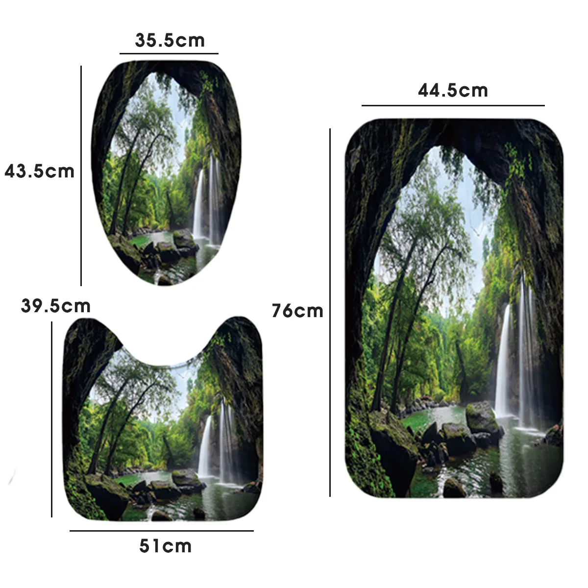 Набор для ванной комнаты из водонепроницаемого волокна Противоскользящий