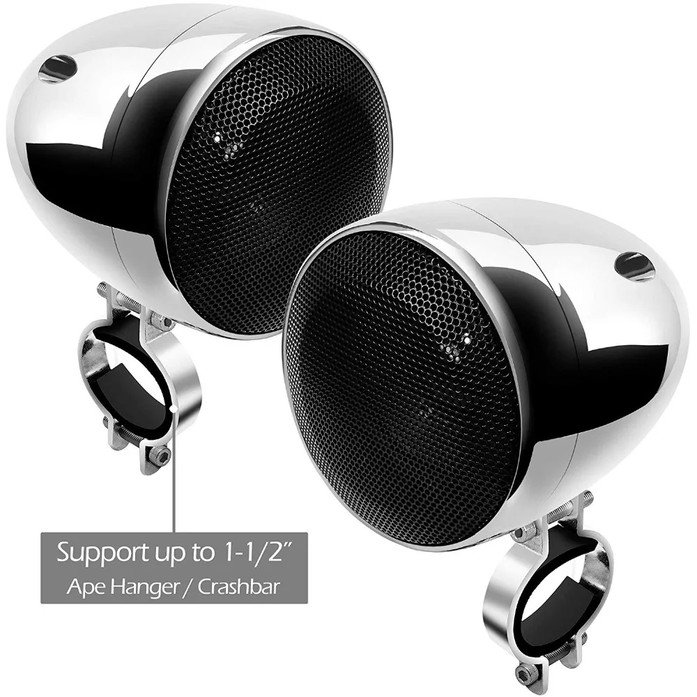 

M150 Motorcycle Audio System With 150w Stereo 2ch Amplifier, 4 Inches Waterproof Speakers, Bluetooth, Fm Radio, Aux Mp3