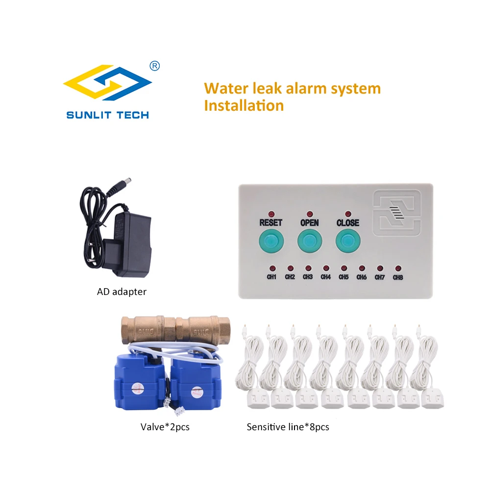 Датчик утечки воды для умного дома с клапаном DN15 2 шт. защита от протечки при