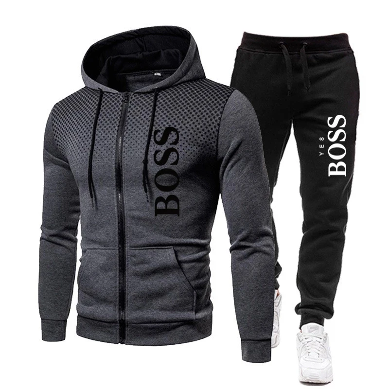 

2021 new men's sweatshirt and zipper pants, casual sportswear, sweat wear, free delivery in spring and autumn season