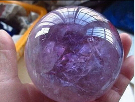 + 422 натуральный аметист Кварцевый шар лечебный камень 30 мм подставка|Статуи и