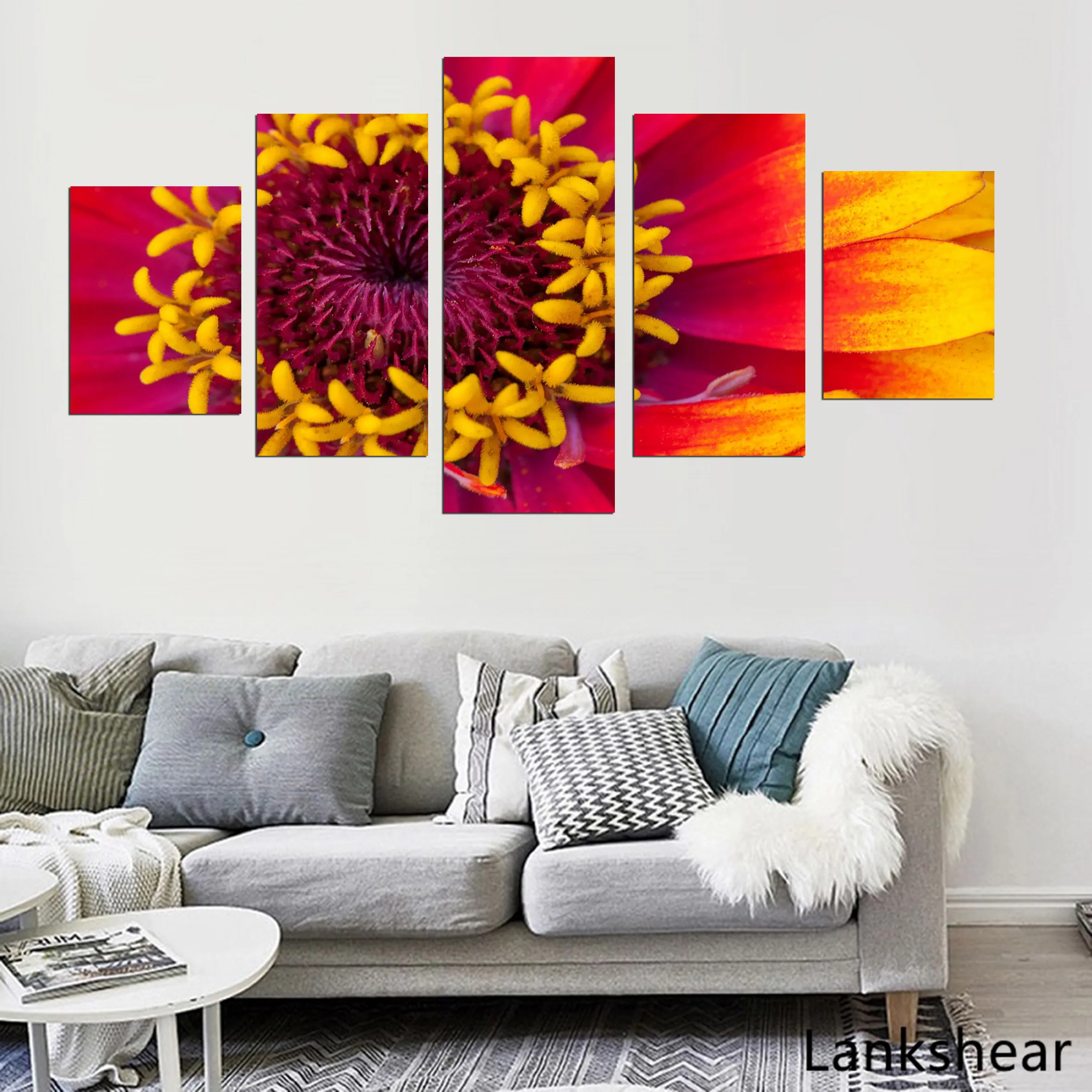 Картина на холсте настенные картины домашний декор рамка 5 шт. цветочные