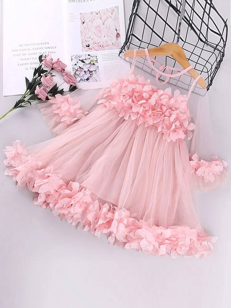 

Платье летнее Сетчатое для девочек, на Возраст 3-7 лет