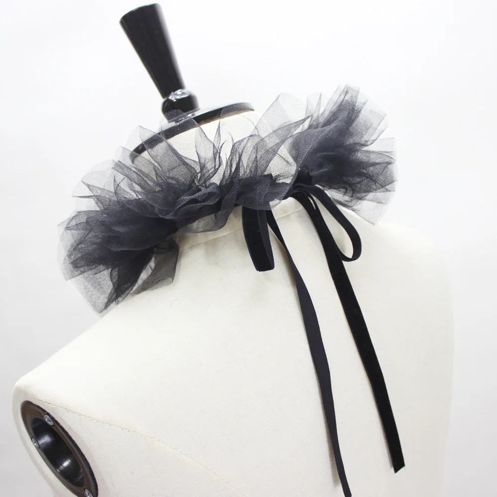 

2021 Women Suit Ruffles Stand Fake Collar Detachable Collars Girls Dress Decorative Vintage Female False Collar Neck Ruff Decor