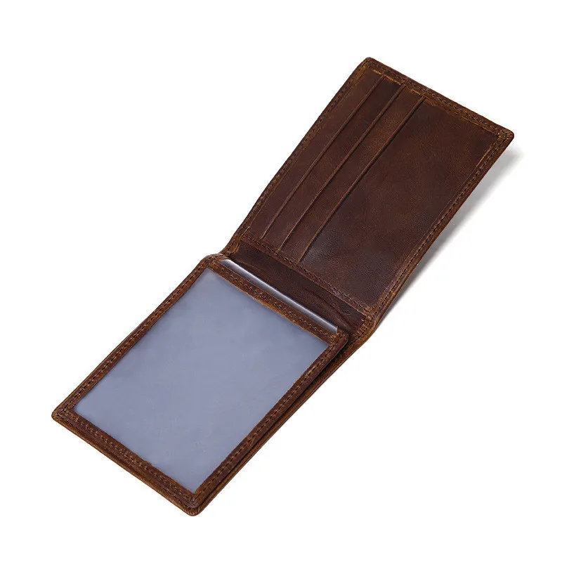 Винтажный дизайнерский мужской кошелек в новом стиле кредитница кожаный Простой
