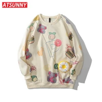 atsunny snack printing cute men hoodie hip hop harajuku streetwear cartoon hoodies oversize fashion clothes top pullover