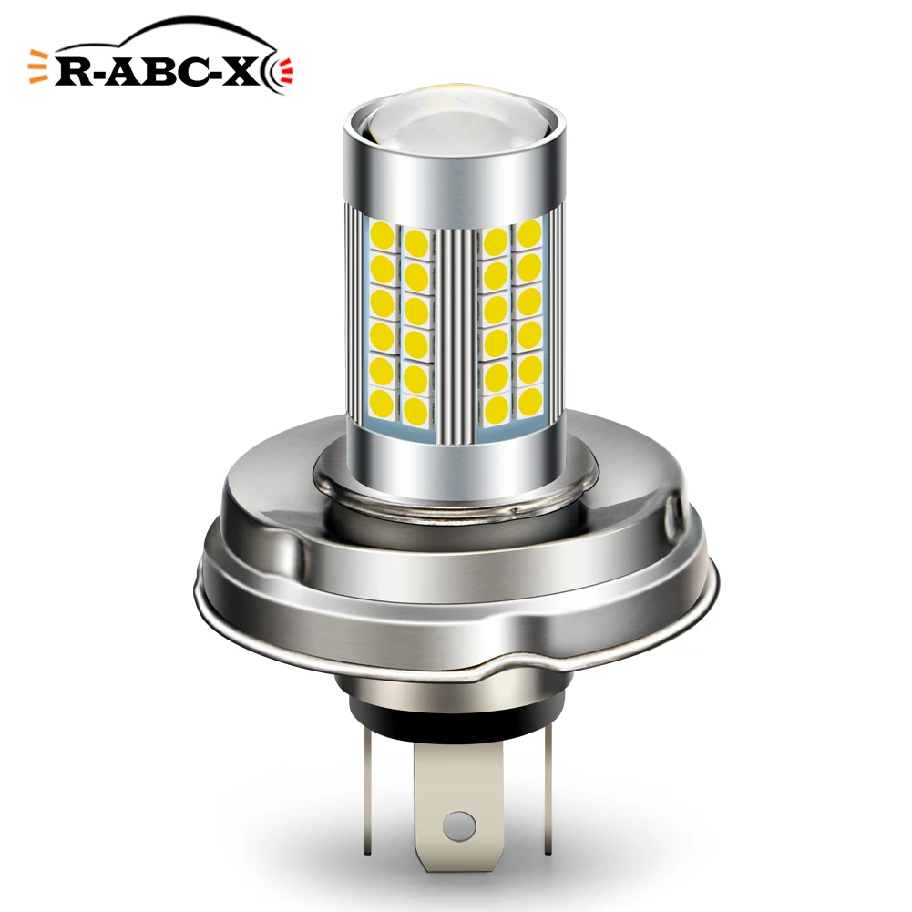 1 шт. P45T H4 яркая 1200Lm мотоциклетная фара 6 в 10-30 в 12 В 24 в 66 3030SMD светодиодсветодиодный лампа для мопеда скутера ATV 6000K 12 Вт/2 Вт