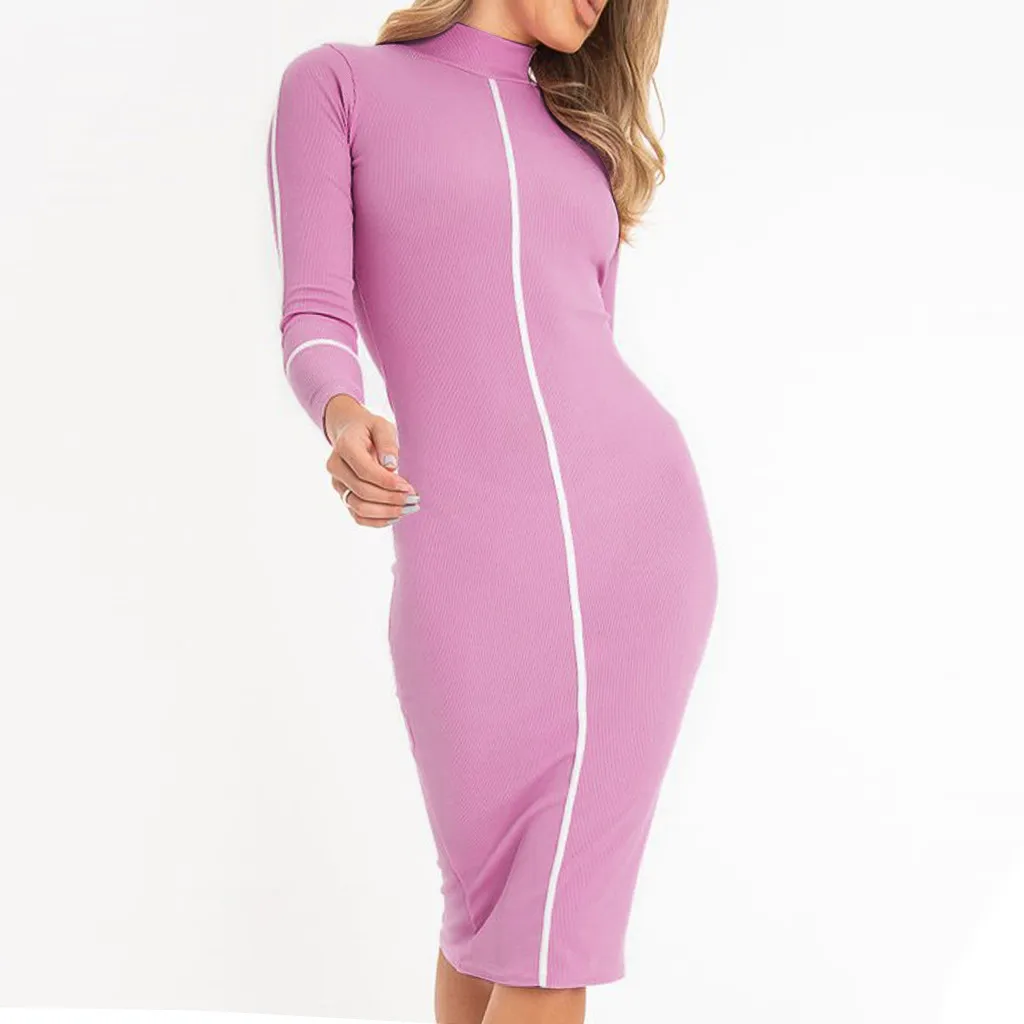 Облегающие вечерние платья с длинным рукавом стрейчевое платье со стоячим