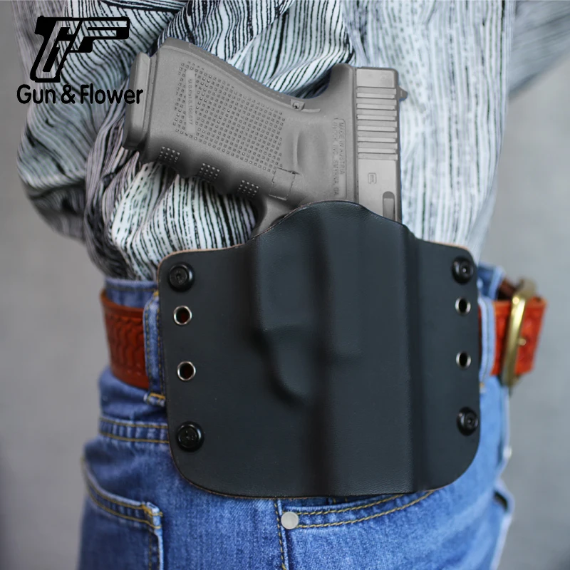 Gunflower OWB Kydex кобура с кожаной внутренней Glock 19/23/25/32 чехол для пистолета аксессуары |