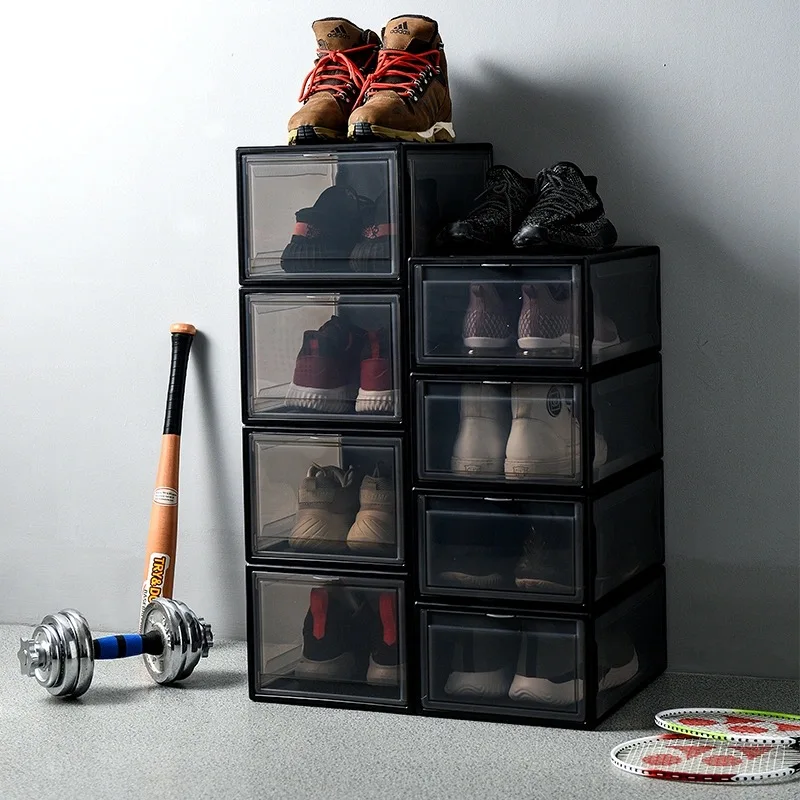 

Transparent Shoes Box Detachable Folding Storage Cabinet Rack Home Decor dustproof organizer box superimposed combination shoe