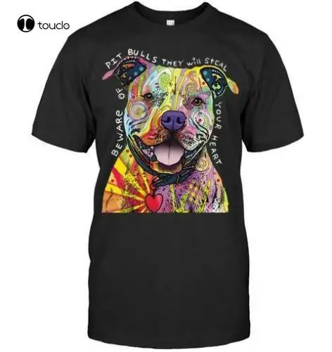 

Новая футболка Pitbull, милая цветная футболка для любителей собак, подарок на день рождения, унисекс, мужская и женская футболка, хлопковая фут...