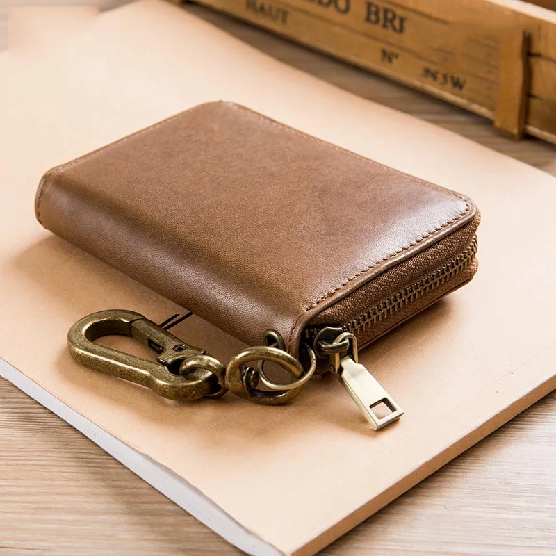 Bullcaptain кожаный бумажник для ключей мужчин и женщин унисекс Rfid блокирующий бизнес