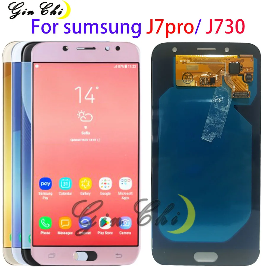 AMOLED ЖК-дисплей для samsung Galaxy J7 Pro дисплей 2017 J730F J730 сенсорный экран в сборе с