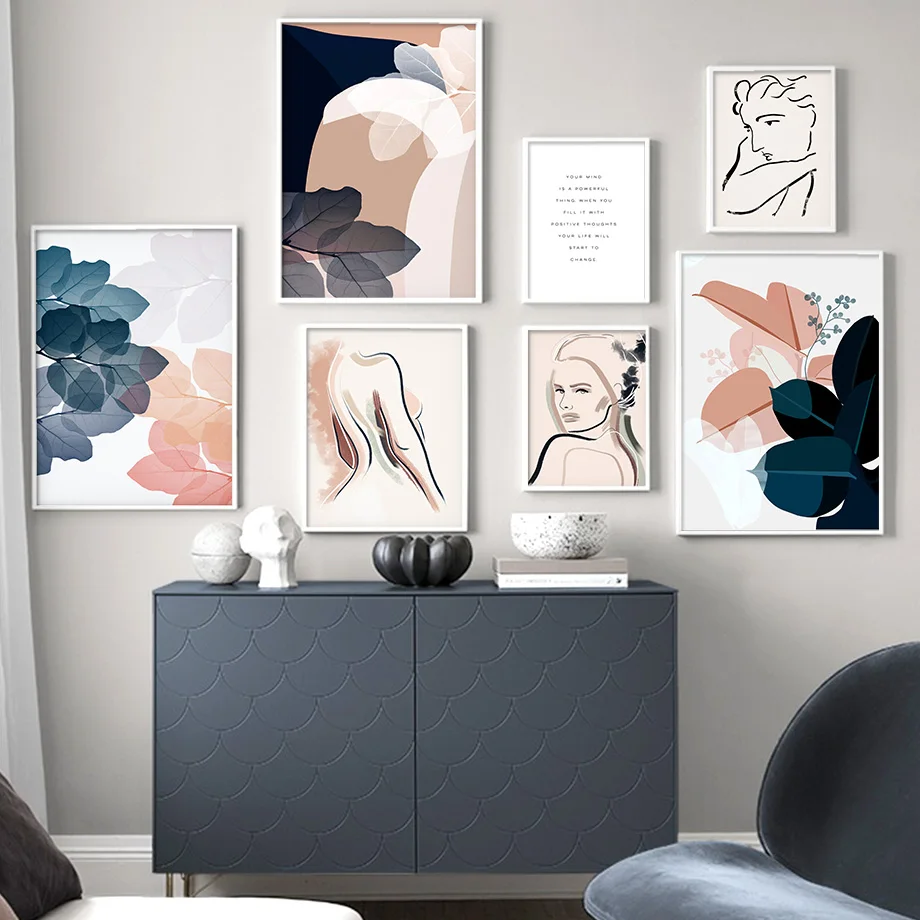 

Line Green Plant Sexy Woman Quote Wall Art Canvas Painting Nordic Posters And Prints Wall Pictures For Living Room Home Decor