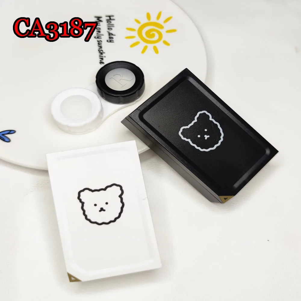 Чехол для контактных линз Pure Bear с зеркалом женский портативный цветной контейнер