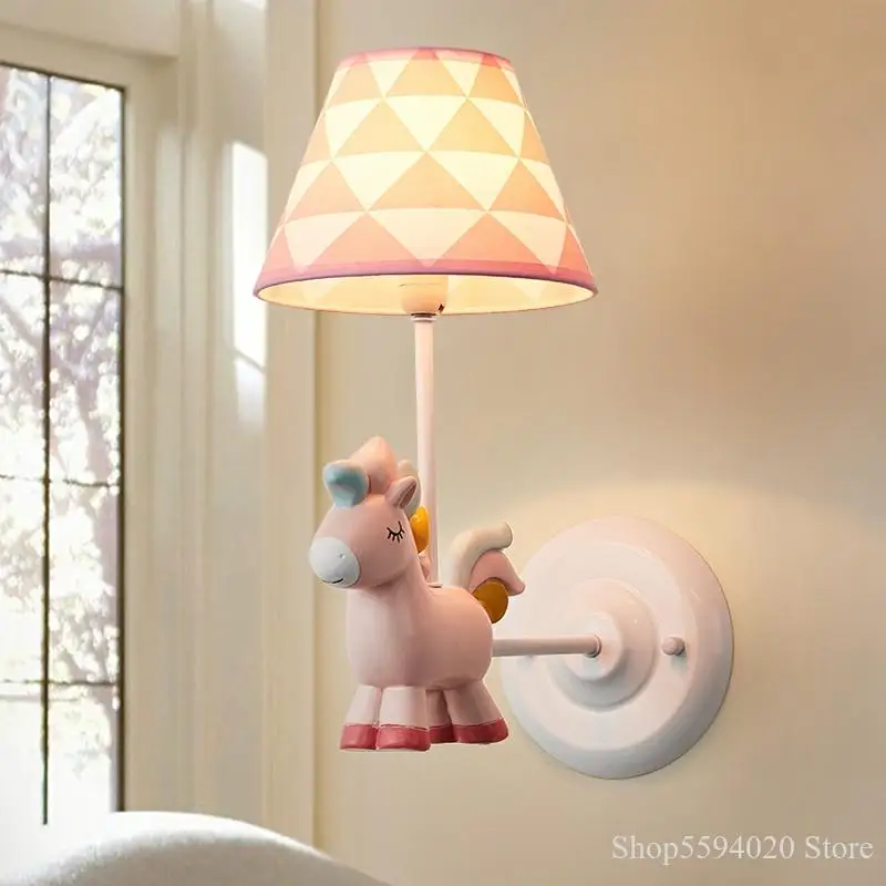 

Modern Resin Unicorn Wall Lamps Animal Children's Room Fixture Kids Bedroom Lights Cartoon Wall Sconce Light Luminaria De
