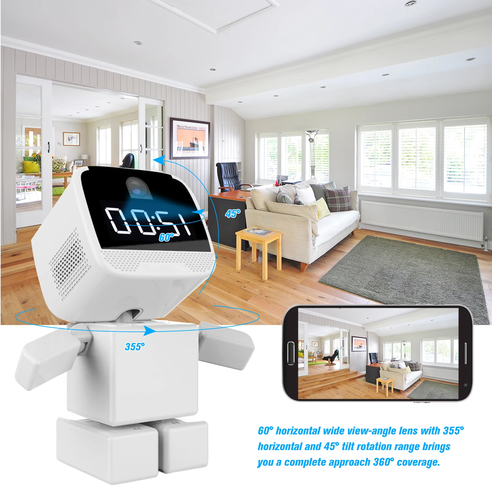 

Home Security Wireless Square Block Robot WIFI Camera 1080P Wireless IP Camera Baby Monitor Security Camera Night Vision