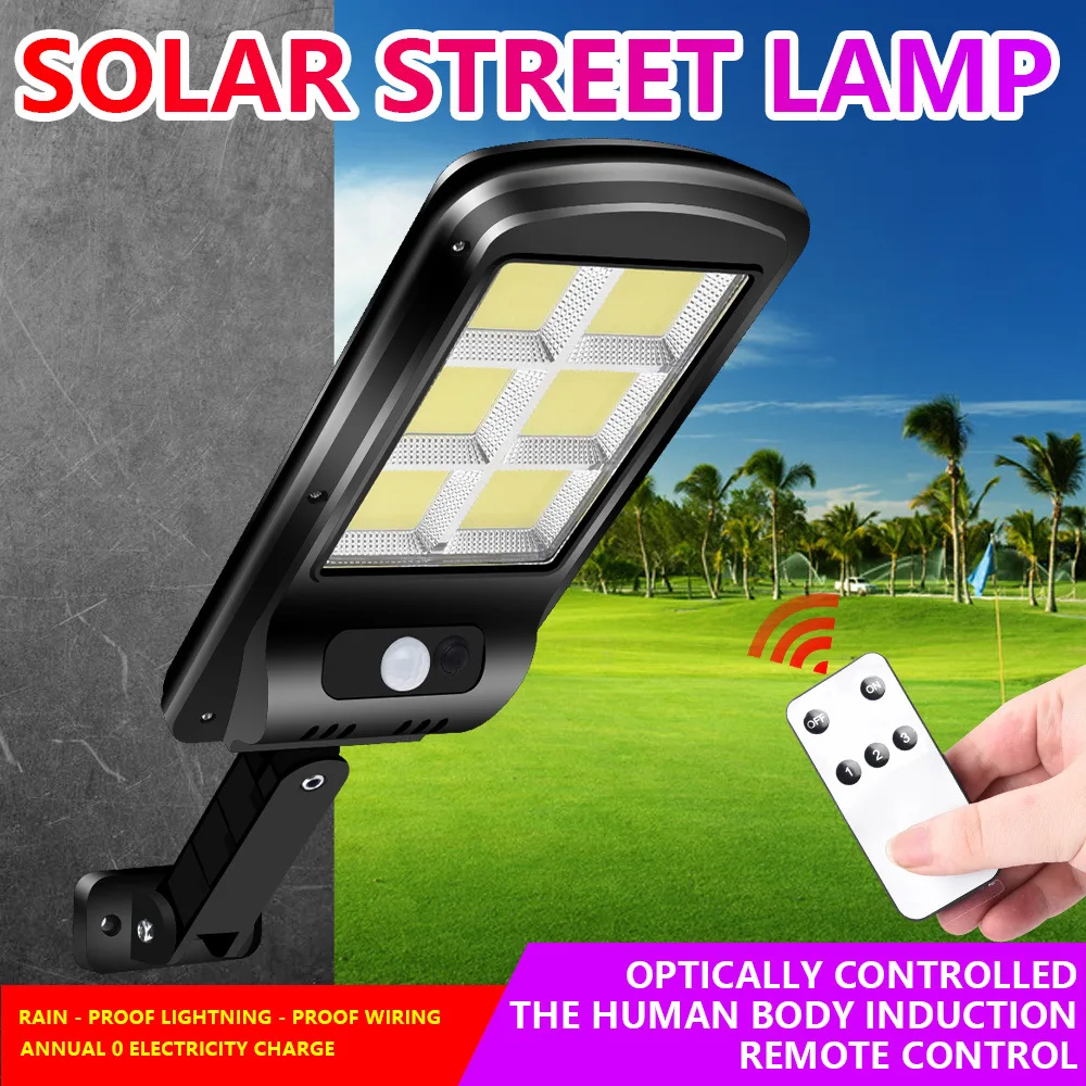 

LED Solar Street Light Waterproof Lighting for Garden Wall Street Smart Remote Control Lamp Outdoor Security Light