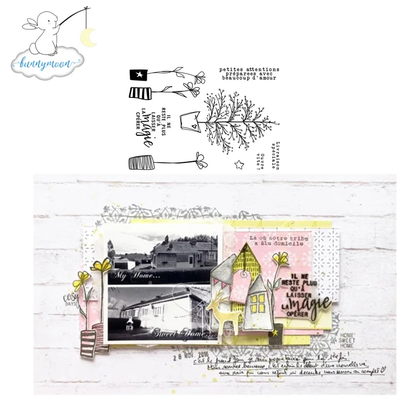 CH Горшечное растение самостоятельное Скрапбукинг альбомные листы прозрачные