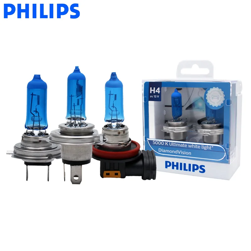Philips Diamond Vision H1 H3 H4 H7 H8 H11 HB3 881 H27 автомобильные галогенные лампы головного