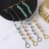 new style stainless steel jewelry knot chain natural stone aventurine pelelith bracelet for women girl waterproof trendy gift
